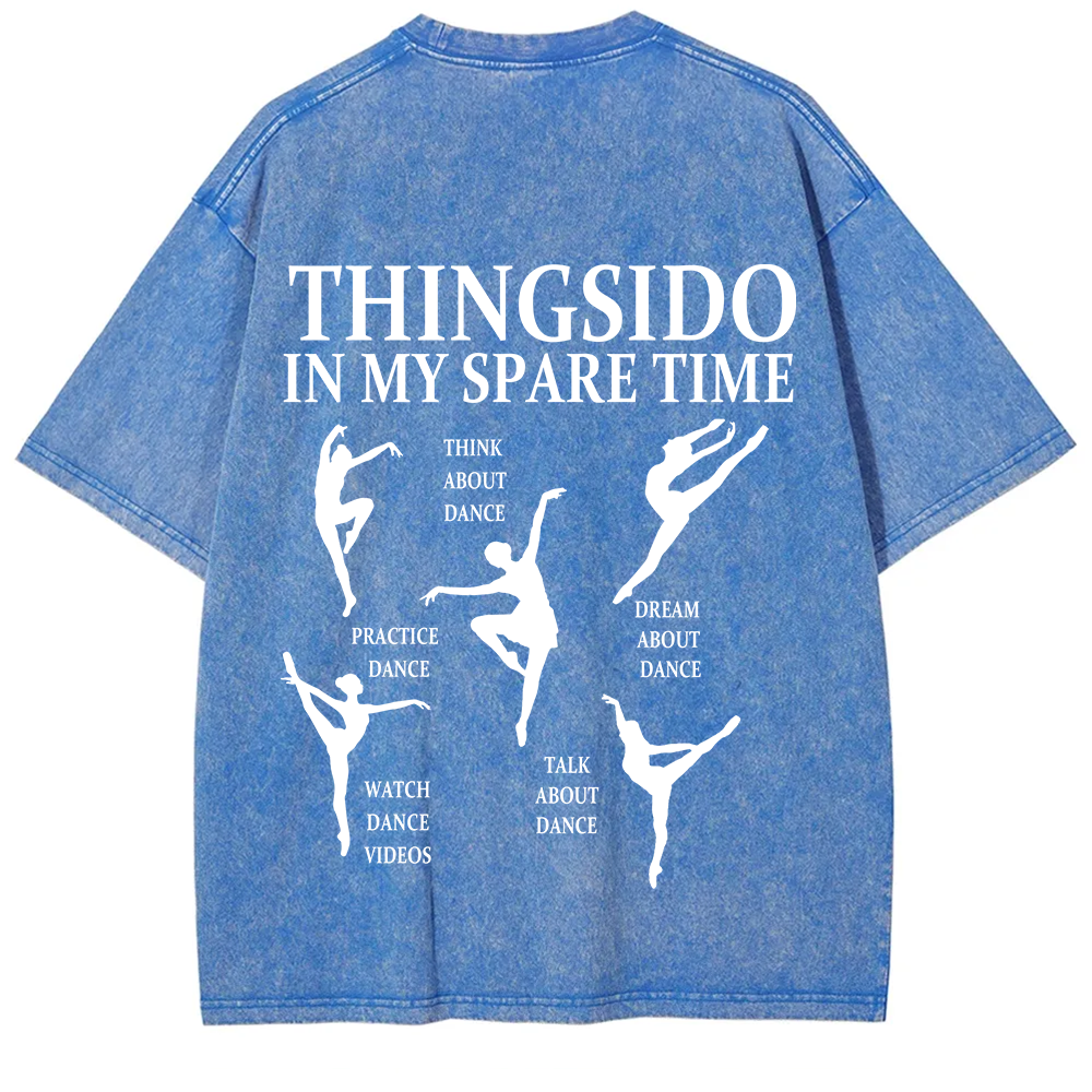 Thingsido In My Spare Time  Unisex Fit Washed T-Shirt