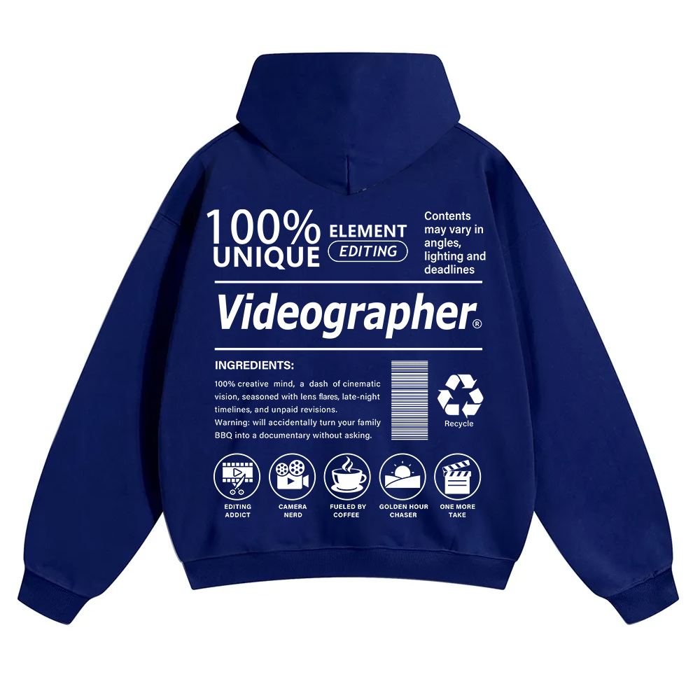 Videographer Unisex Solid Color Hoodie wearishow