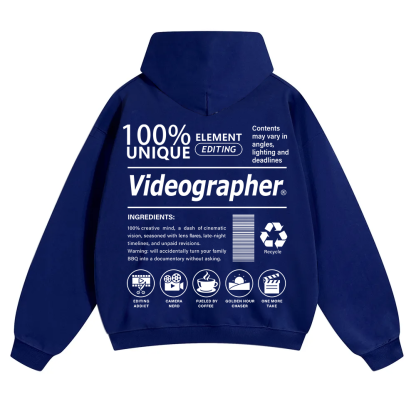 Videographer Unisex Solid Color Hoodie wearishow