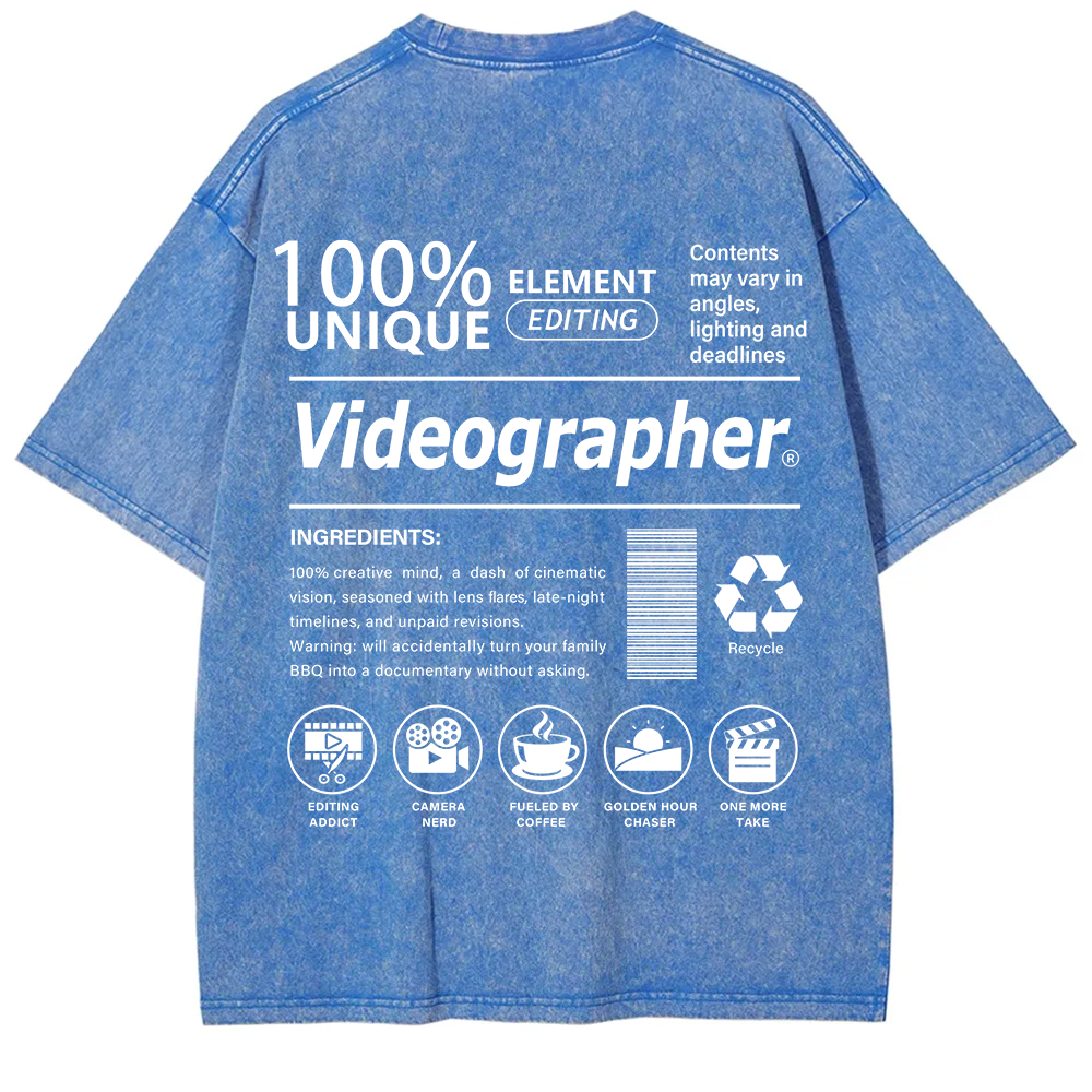 Videographer Unisex Fit Washed T-Shirt