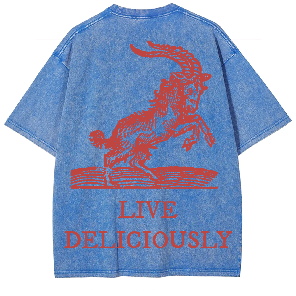 Unisex Vintage Washed The Witch Live Deliciously  T-Shirt