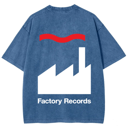 Unisex Factory Records Company Washed T-Shirt