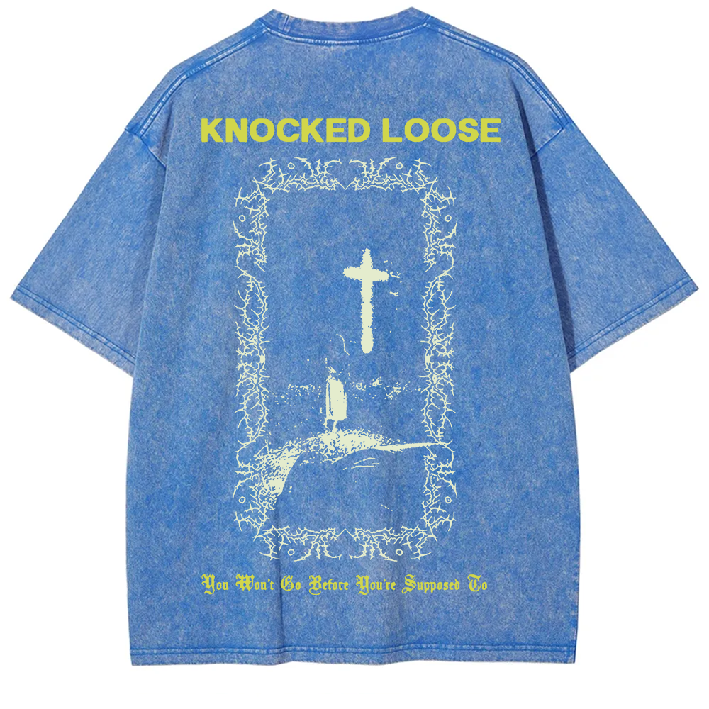 Unisex Vintage Washed Knocked Loose Band T-shirt