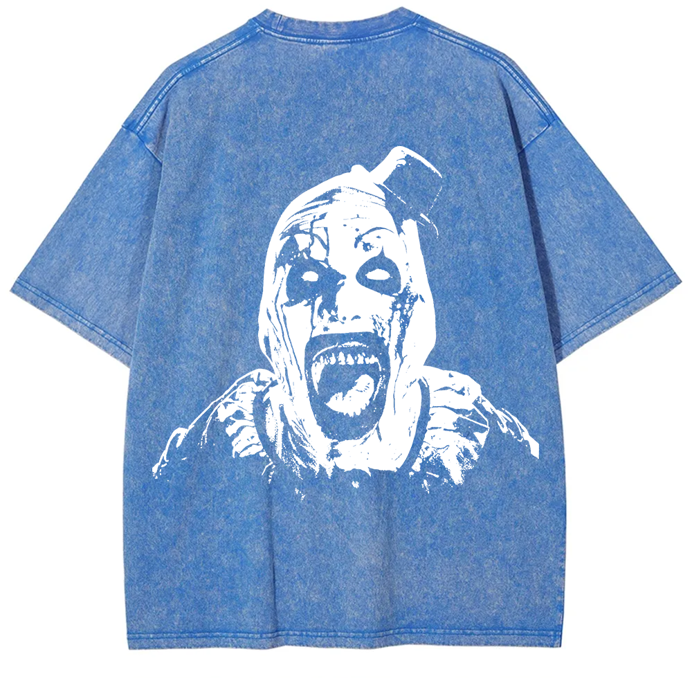  Unisex Vintage Washed Terrifier 3 Art The Santa Clown T-shirt