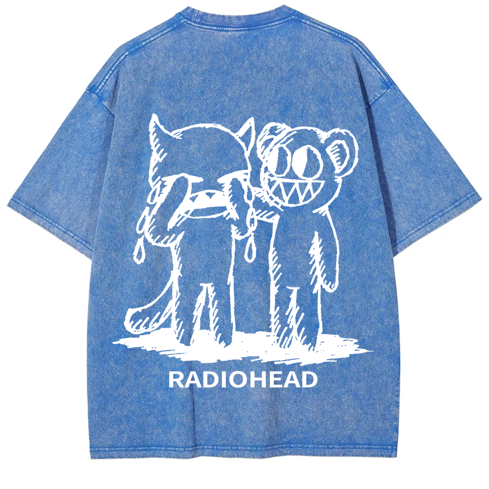 Unisex washed  Radiohead T-shirt