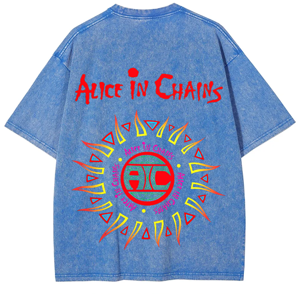  Unisex Vintage Alice in Chains Washed  T-shirt