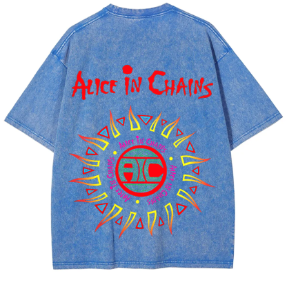 Unisex Vintage Alice in Chains Washed  T-shirt