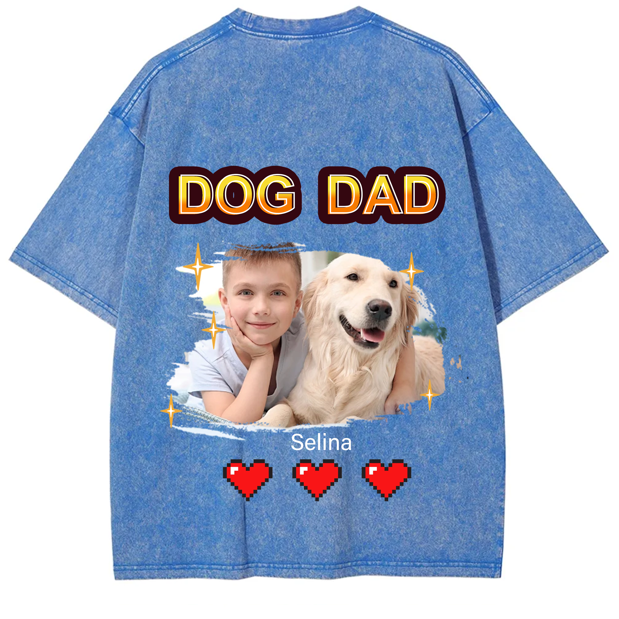 Dog Mom Pixel Photo - Personalized Custom Unisex T-shirt