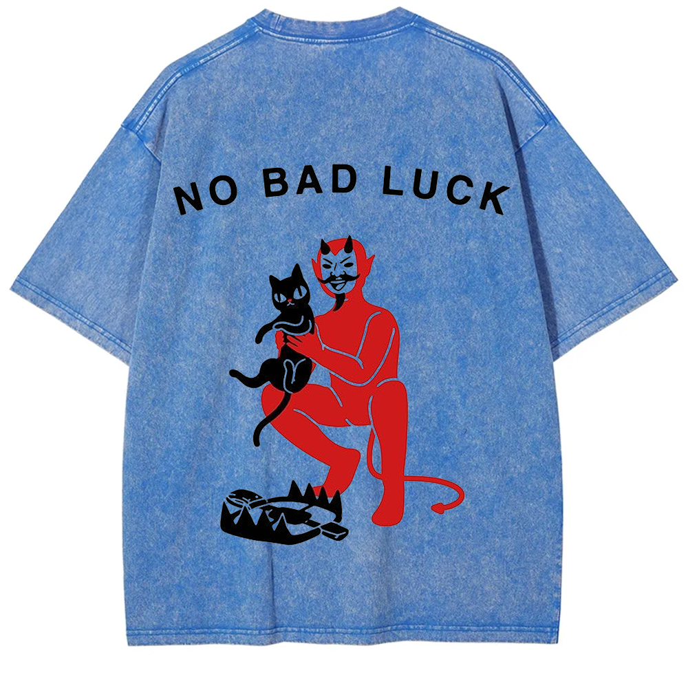 Unisex Cat No Bad Luck Print T-Shirt