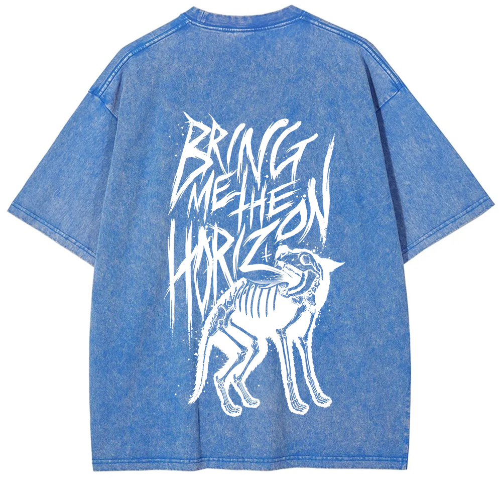 Unisex Vintage Washed Bring Me the Horizon Rock Band T-Shirt