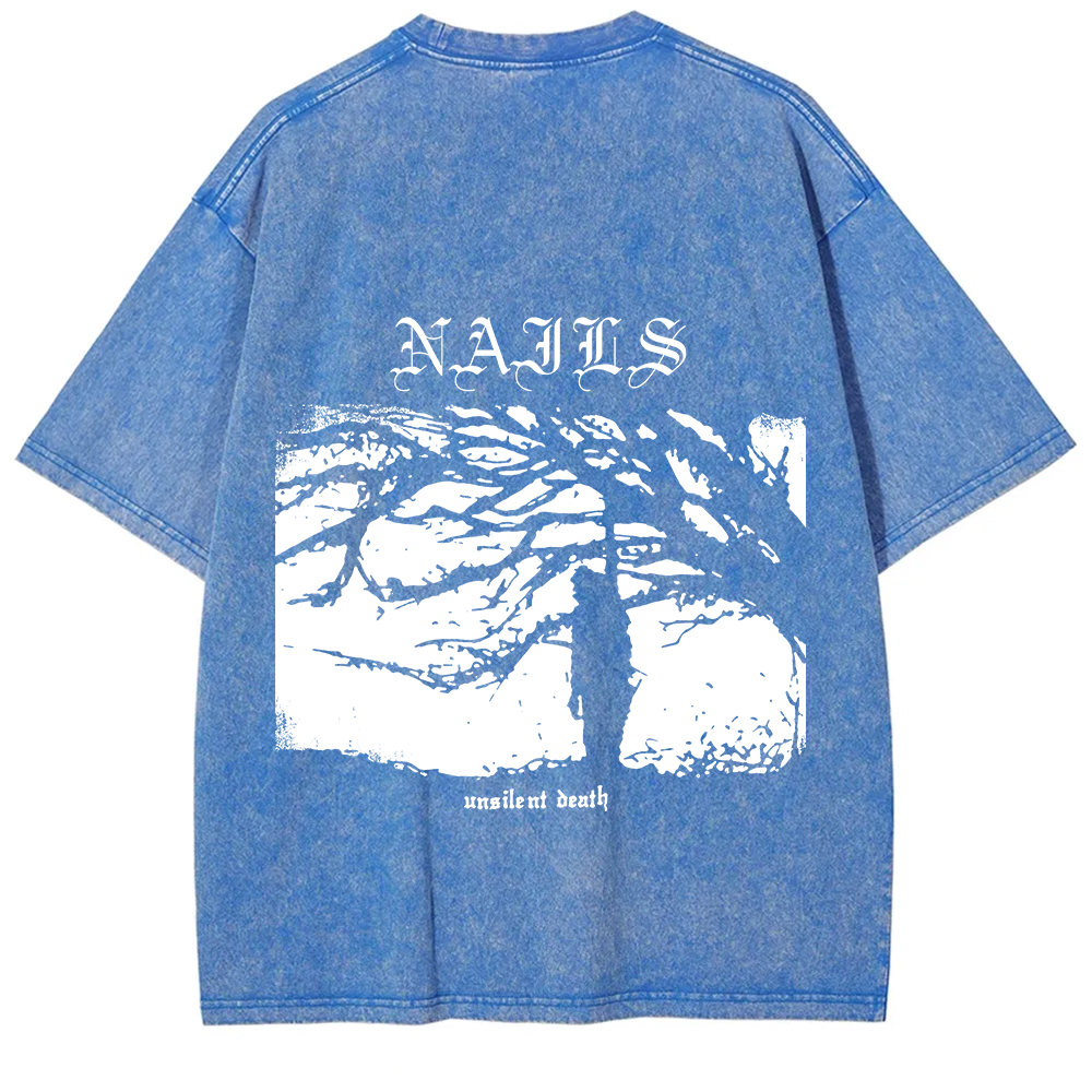 Nails Band Unsilent Death Vintage Washed T-Shirt