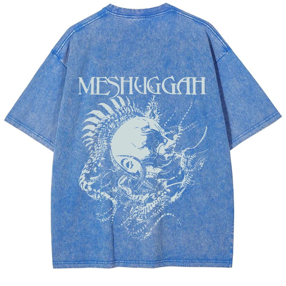 Unisex Vintage Washed Meshuggah Metal Band T-Shirt