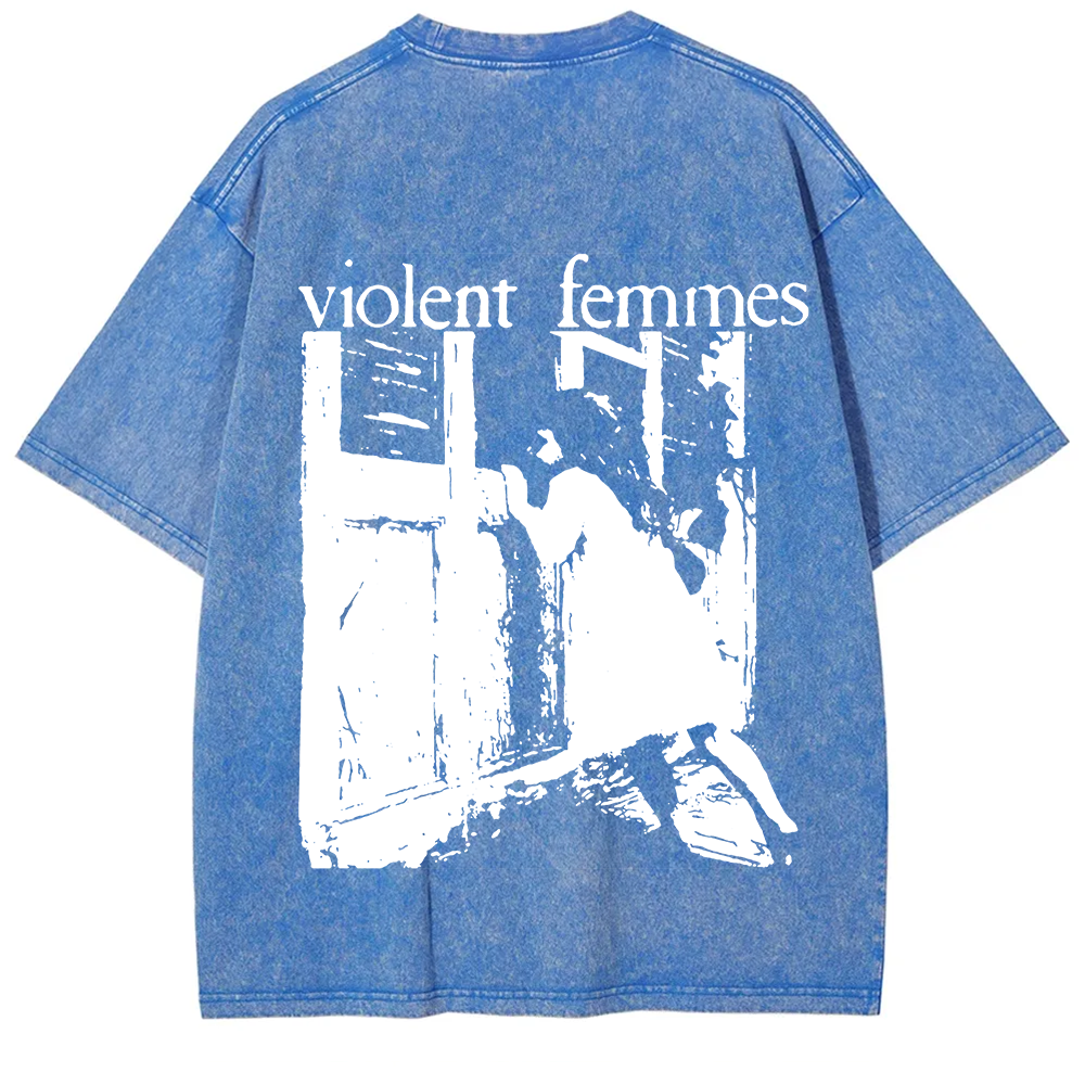 Unisex Casual Violent Femmes Punk Band Printed T-Shirt