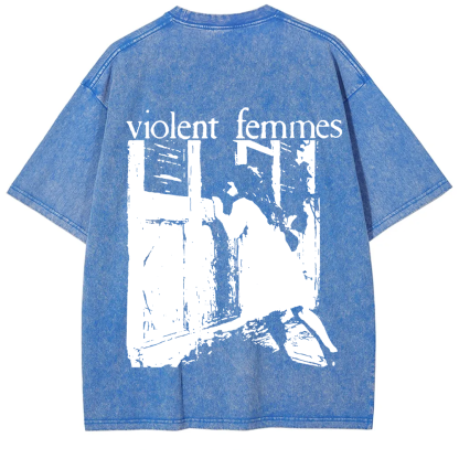 Unisex Casual Violent Femmes Punk Band Printed T-Shirt