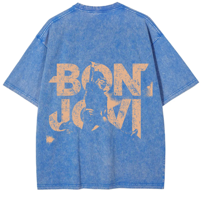 Unisex Vintage Washed Bon Jovi T-Shirt