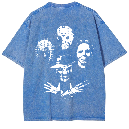 ?Horror Film t-Shirt Halloween Freddie Jason Hellraiser Grunge Rock Retro Black