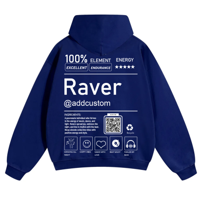 Addcustom QR Code Raver Solid Color Hoodie wearishow