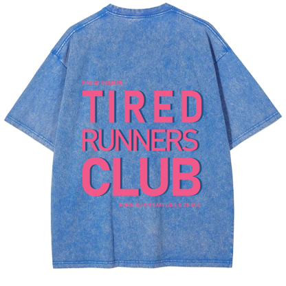 Tired Runners Club Unisex Fit Washed T-Shirt