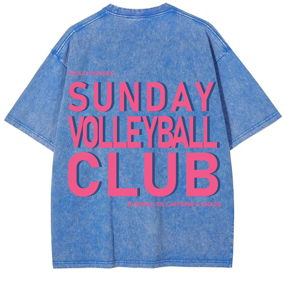 Sunday Volleyball Club Unisex Fit Washed T-Shirt
