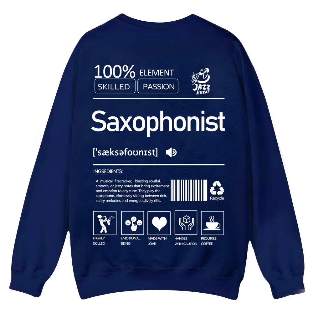 Saxophonist Unisex  Casual Crewneck Sweatshirt wearishow