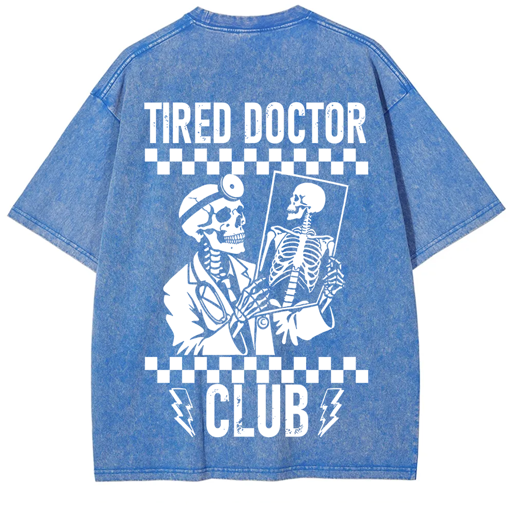 Tired Doctor Club Unisex Fit Washed T-Shirt