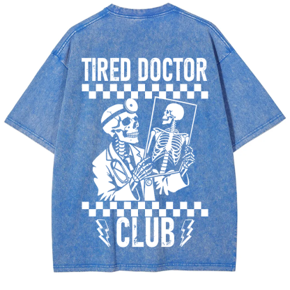 Tired Doctor Club Unisex Fit Washed T-Shirt