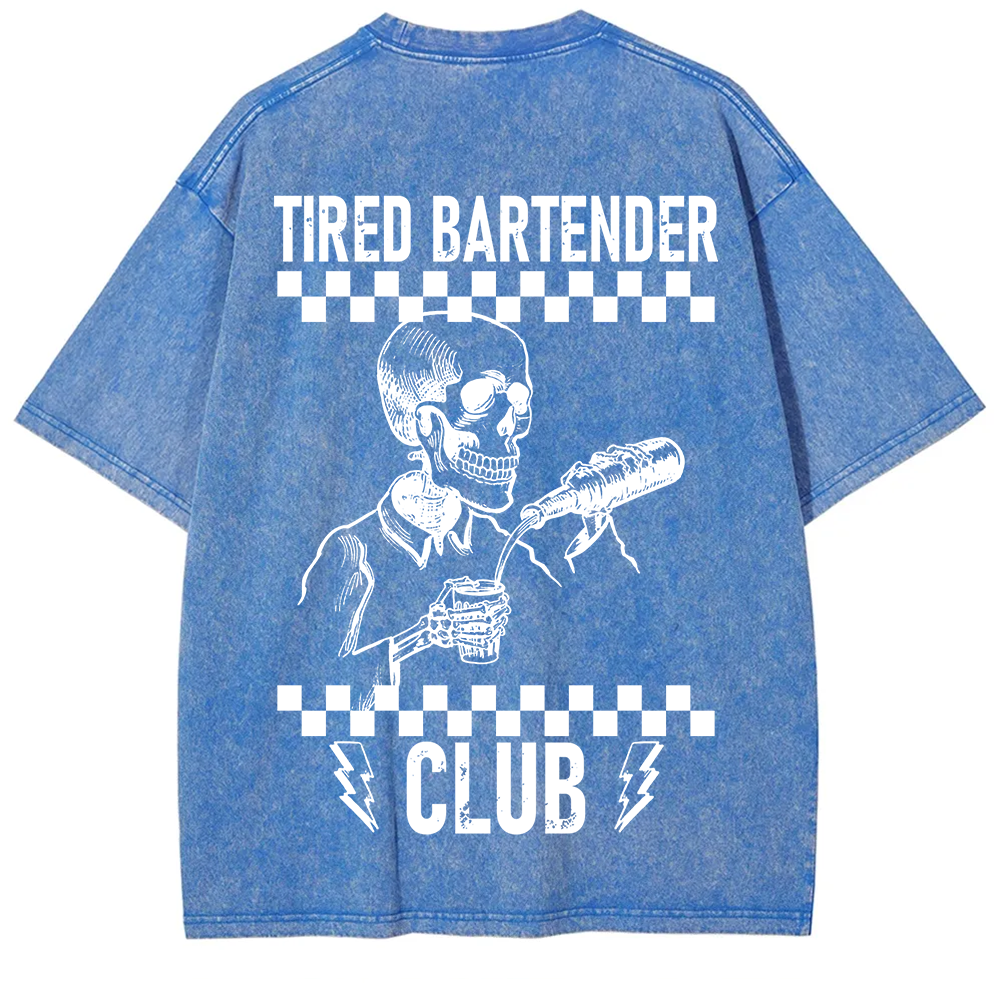 Tired Bartender Club Unisex Fit Washed T-Shirt?
