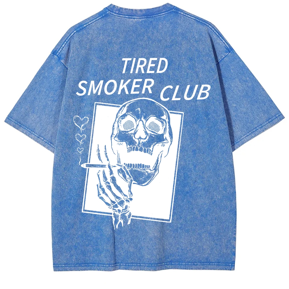 Tired Smoker Club Unisex Fit Washed T-Shirt