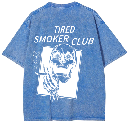 Tired Smoker Club Unisex Fit Washed T-Shirt