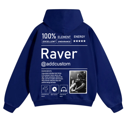 Addcustom Photo Raver Solid Color Hoodie wearishow
