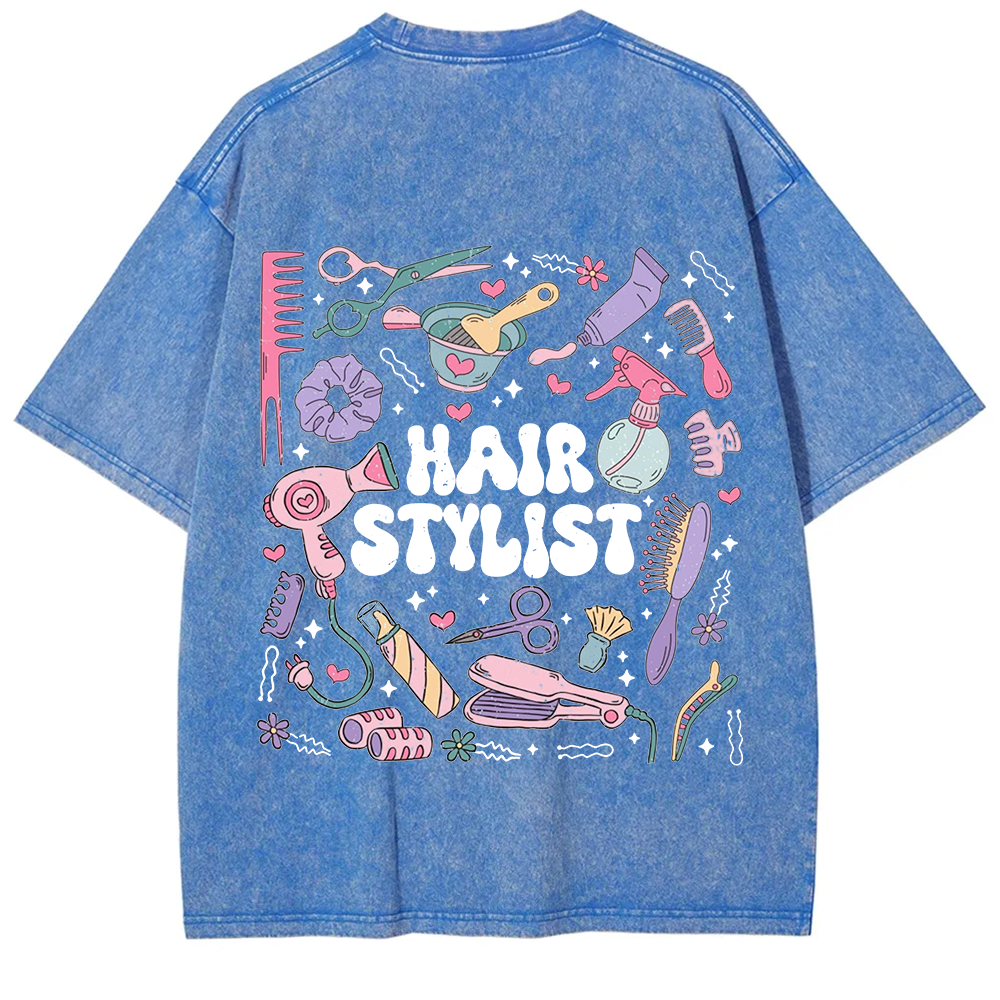 Hair Stylist Unisex Fit Washed T-Shirt