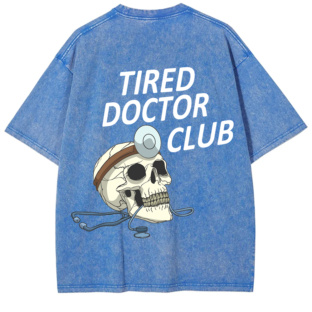 Tired Doctor Club Unisex Fit Washed T-Shirt