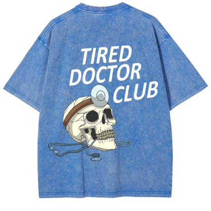 Tired Doctor Club Unisex Fit Washed T-Shirt