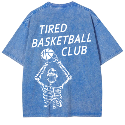 Tired Basketball Club Unisex Fit Washed T-Shirt