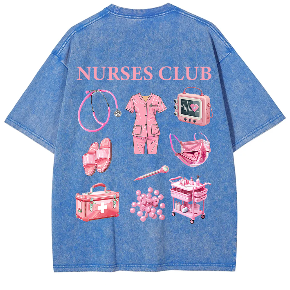 Nurses Club Unisex Fit Washed T-Shirt