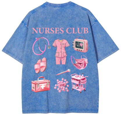 Nurses Club Unisex Fit Washed T-Shirt