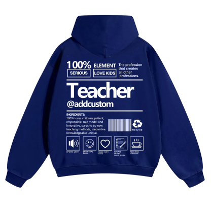 Teacher Addcustom Solid Color Hoodie wearishow