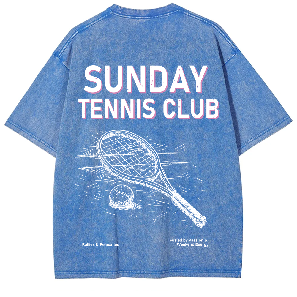 Sunday Tennis Club Unisex Fit Washed T-Shirt