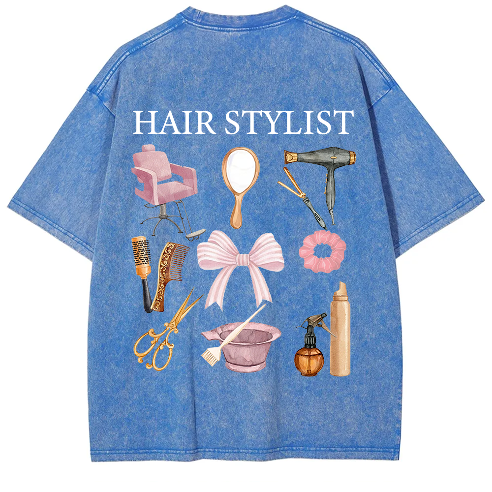 Hair Stylist Unisex Fit Washed T-Shirt
