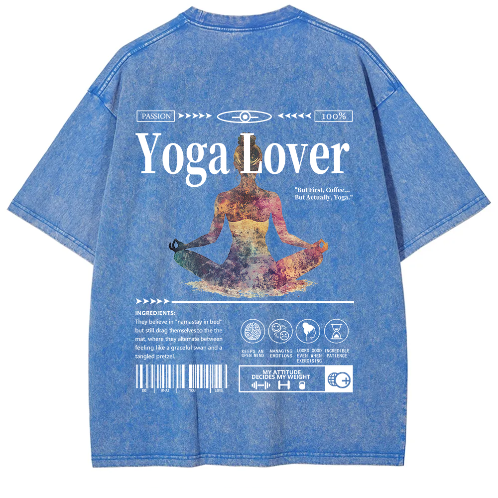 Yoga Lover Casual Washed T-Shirt