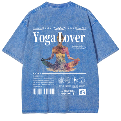 Yoga Lover Casual Washed T-Shirt