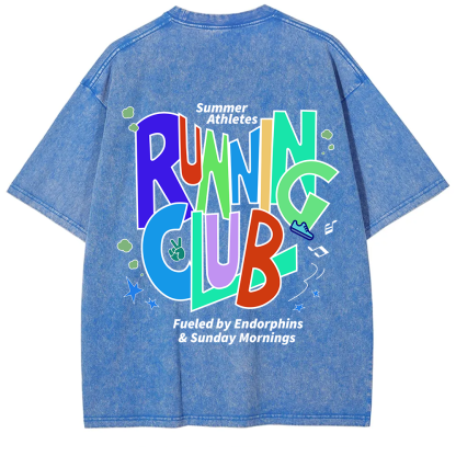 Running Club Unisex Washed T-Shirt