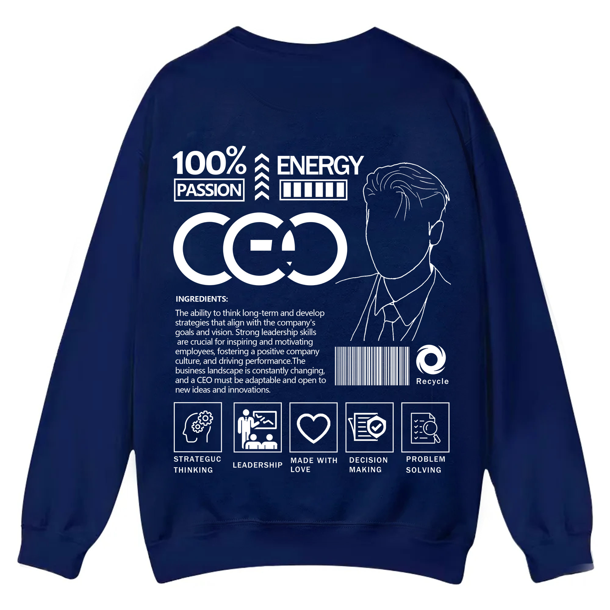 CEO Unisex Casual Crewneck Sweatshirt