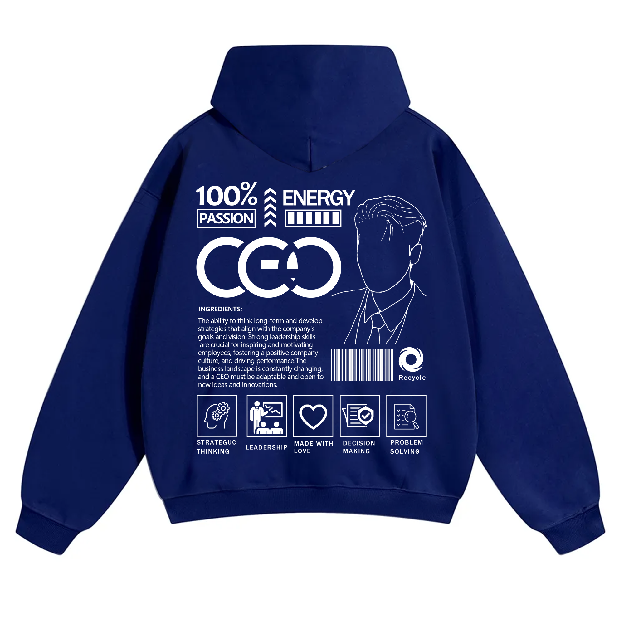 CEO Unisex Casual Print Hoodie