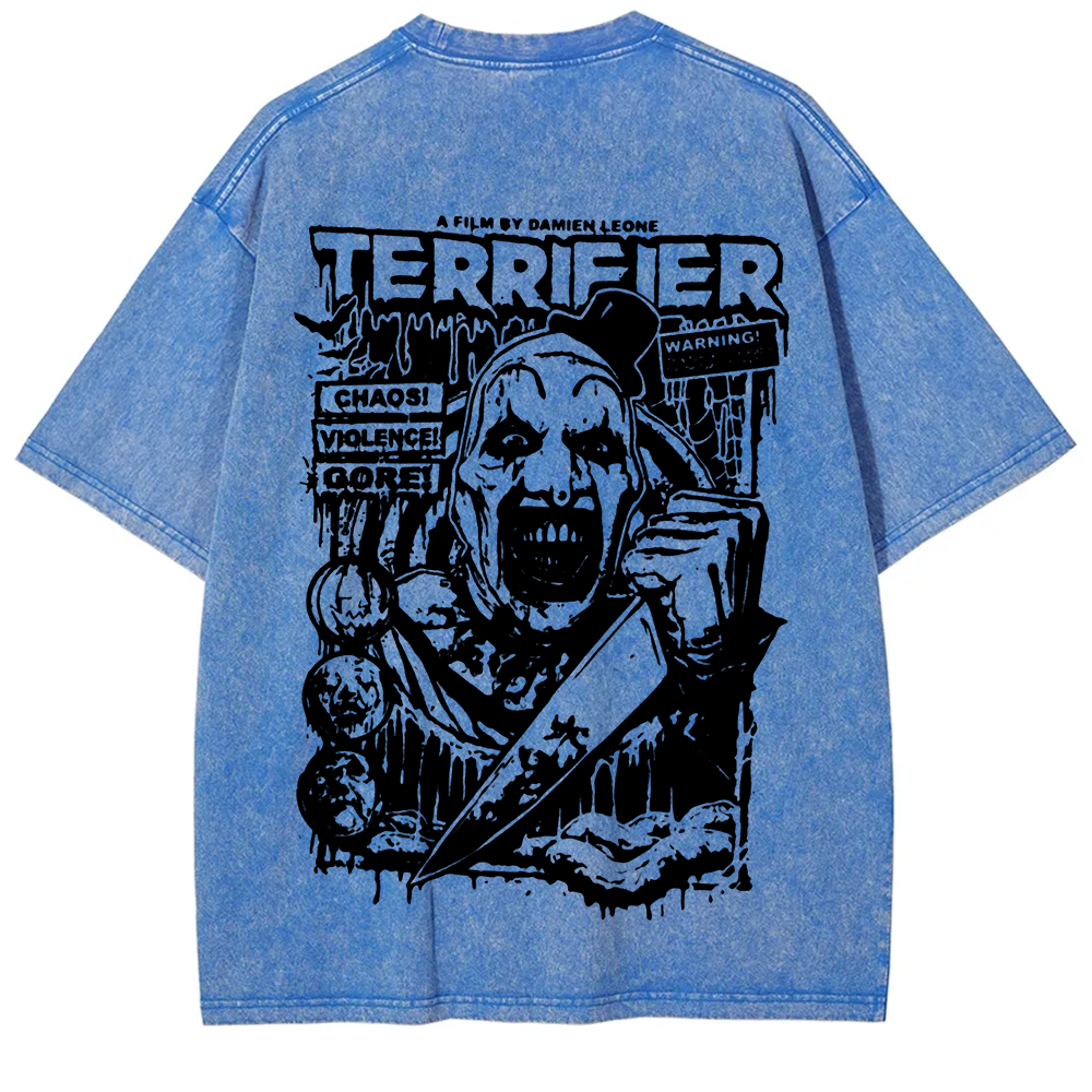 Unisex Vintage Terrifier Print Casual t-Shirt