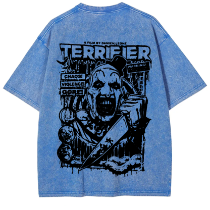 Unisex Vintage Terrifier Print Casual t-Shirt