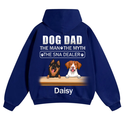 Dog Dad The Man The Myth The Snack Dealer - Personalized Custom Unisex Hoodie