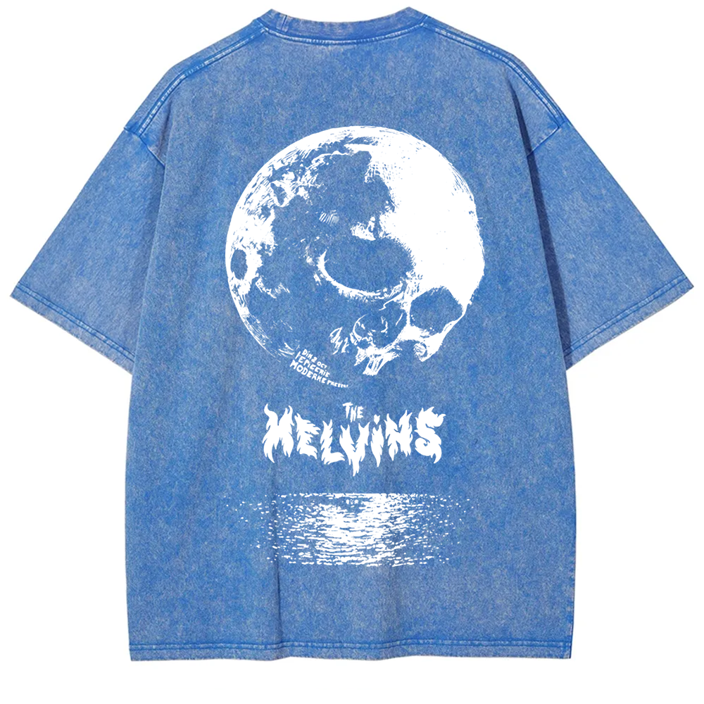 Unisex Washed The Melvins Concert Tour Moon t-Shirt