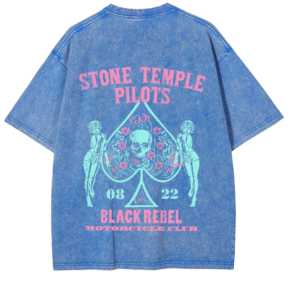 Unisex Washed Stone Temple Pilots Band t-Shirt
