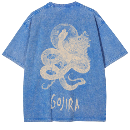 Unisex Vintage Washed Gojira Heavy Metal Band t-Shirt